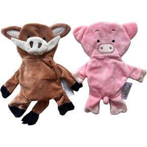 Pig and Boar Crinkle Squeaker Pet Toys Two Pack - for Dogs, Pigs, and Other Small Pets