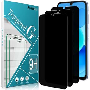Slanku [3 Pack] Privacy Screen Protector for Samsung Galaxy A15 5G / Galaxy A15 Tempered Glass Film, Anti-Spy, Case Friendly, Touch Sensitive