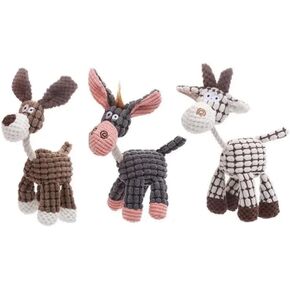 Dog Squeaky Toys, Bundle Dog Toys for Puppies: 3-Pack Plush Squeaker Dog Toys to Keep Them Busy, Adorable Soft Toys Promoting Teeth Cleaning, Ideal for Small to Medium-Sized Dogs