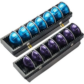 Coffee Pod Drawer Organizer for Vertuo Capsule,Coffee Capsule Storage Tray,Magnetic Connect Black-3Pack