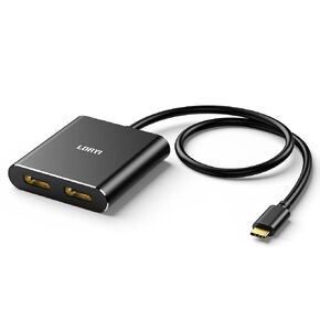 USB-C to Dual DisplayPort Splitter Adapter, 4K@60Hz,Type C to DisplayPort for Dual Monitor,DP MST Hub for XPS 13/15, Lenovo, Chromebook, HP etc