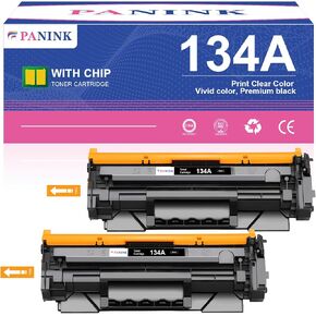 خرطوشة حبر سوداء 134A بديلة لخرطوشة الحبر HP 134A W1340A 134X W1340X المتوافقة مع طابعة HP M209dw MFP M234dw M234sdw M234sdn (مع رقاقة، 2-أسود) in Kuwait