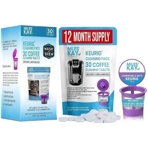 30-Pack Keurig Compatible Cleaning tablets + Reuseable compatible K Cup | Best Value Pack on Amazon