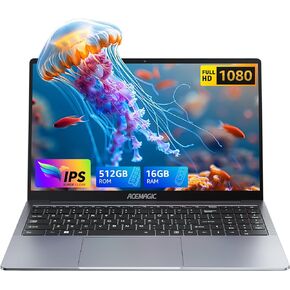 كمبيوتر محمول ACEMAGIC، كمبيوتر محمول تقليدي (يصل إلى 3.4 جيجا هرتز)، 16 جيجا DDR4 512 جيجا SSD، 15.6 بوصة 1080P FHD كمبيوتر محمول، Windows 11 كمبيوتر محمول مع غلاف معدني، واي فاي، BT5.0، مكبر صوت in Kuwait