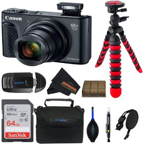 كاميرا رقمية PowerShot SX740 مع زووم بصري 40x، وWi-Fi، وNFC، ومزودة بتقنية Bluetooth مع حزمة ملحقات Sunshine الأساسية (أسود) (متجددة) in Kuwait