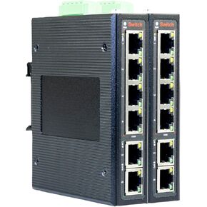 6 Port 10/100M unmanaged Industrial Ethernet Switch, 4*E+2*E RJ45 Ports, IP40, DIN Rail Fast Ethernet Switch