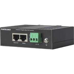 Intellinet Network Solutions Industrial Gigabit Ultra PoE Injector, 1 x 60 W Port, IEEE 802.3bt/at/af Power Over Ethernet (Ultra POE/PoE+/PoE), Metal Housing