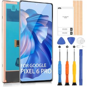 OLED LCD Screen for Google Pixel 6 Pro Screen Replacement for Pixel 6 Pro G8VOU,GLUOG Display Digitizer Touch Screen Assembly with Repair Tools