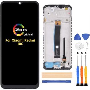 for Xiaomi Redmi 10C/Redmi 10 India Screen Replacement (Original with Frame) Touch Screen Digitizer 220333QAG 220333QBI 220333QNY/220333QAG LCD Display Full Assembly Repair Kits