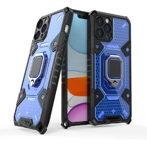 Asuwish Phone Case for iPhone 12 Pro 6.1 with Tempered Glass Screen Protector Cover and Ring Holder Stand Rugged Slim Cell Accessories iPhone12pro 5G i 12s iPhone12 12pro Women Men ClearBlue