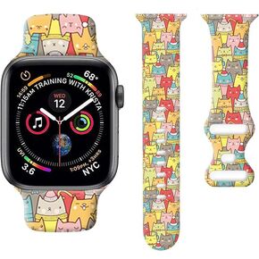 Sport Watch Bands Compatible with Apple Watch Band 38mm 40mm 41mm for Women Men, Adjustable Soft Silicone Replacement Smartwatch Wristband for iWatch Series 7 6 5 4 3 2 1 SE