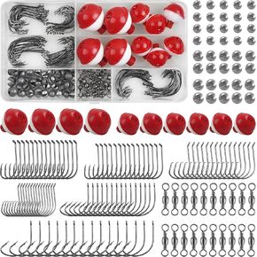 Fishing Tackle Kit Basic Fishing Bobbers Tackle Kit Included Fishing Bobbers Hooks Swivels Fishing Sinkers Weights Starter Kit for Trout Bass Catfish Panfish