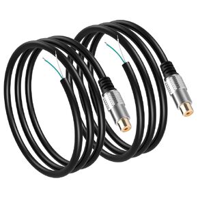 GINTOOYUN 2 Pack RCA Female Cable 3.2ft Speaker Wire RCA Female Plug Jack Connector Audio Video Splitter Adapter Extension Cord Compatible with subwoofers, Speakers, Home theatres, HDTVs