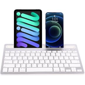 Bluetooth Keyboard,Multi-Device Rechargeable Wireless Keyboard Switch to 2 Devices with Integrated Stand Holder for iPad Tablet Smartphone MacBook Android iOS Windows (Rose Pink)