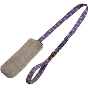 Tug-E-Nuff Faux Fur Squeaky Bungee Chaser (Blue)