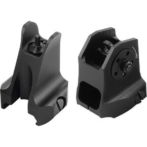 Fixed Iron Sights Set - Backup Front and Rear Sight Combo Set, Tactical Fixed Front Rear Iron Sight Combo Set for Picatinny Weaver Rail Mount (Black)