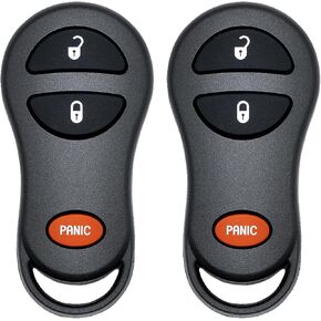 Key Fob Replacement for 2002-2005 Dodge Ram 1500 2500 3500/01-04 Dakota/ 01-03 Durango/ 99-03 Grand Caravan Town & Country/ 99-05 Voyager/ 01-02 Prowler, GQ43VT17T GO43VT13T, 3 Btn, 2Pcs