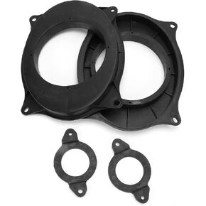 Speaker Adapter Ring, 2 Pair Car Front Door Speaker Spacers Adaptor Ring Mounts Mat Black Replacement for 2012‑2019