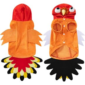 Dog Cat Turkey Costumes, Pet Halloween Thanksgiving Hoodie for Puppy Dogs (Medium)