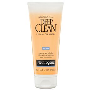Neutrogena Deep Clean Daily Facial Cream Cleanser with Beta Hydroxy Acid to Remove Dirt, Oil & Makeup, Alcohol-Free, Oil-Free & Non-Comedogenic, 7 fl. oz