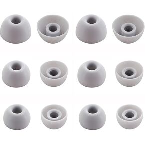 JNSA 12 PCS Replacement Ear Tip Eartip Compatible with Beats Studio Buds Earbud Headphones,Silicone Earbuds Tips S/M/L 3 Size 6 Pairs,White (BFPSW6P)