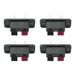 4PCS Spring Push Release Connector Speaker Terminal Block Bi-Directional Speaker Terminal Block Black Amplifier Spring Connection Clip Test Clip