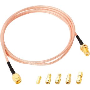 Anina SMA Male to SMA Female RG316 Coaxial Jumper Cable 3.2 FT with 5pcs RF Coax Adapters Kit for 3G/4G/5G LTE Mobile RTL SDR ADS-B Receiver Amateur Ham Radio