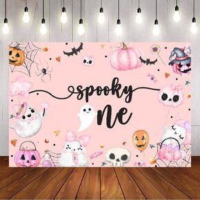 خلفية عيد ميلاد مخيف، شبح بو، خلفية حفلة عيد الميلاد الأولى، شبح اليقطين الوردي، عيد ميلاد أول، زينة لافتة لحفلة عيد الميلاد الأول، مخيفة in Kuwait