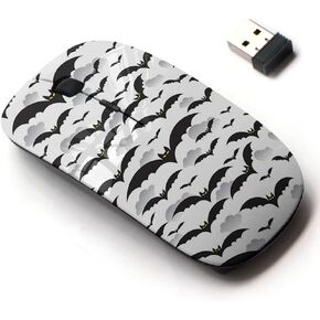 2.4G Wireless Mouse with Cute Pattern Design for All Laptops and Desktops with Nano Receiver - Scary Bats