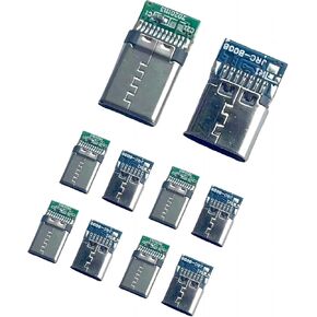 10 Pcs USB 3.1 Type C 24 Pins Male and Female Plug Socket Socket Adapter (5Pcs Male Head X 5PcsFemale Head) USB c Breakout Board Module