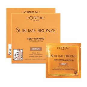 L'Oreal Paris Sublime Bronze Self Tanning Towelettes, Streak-Free, Natural Looking Tan, 6 ct