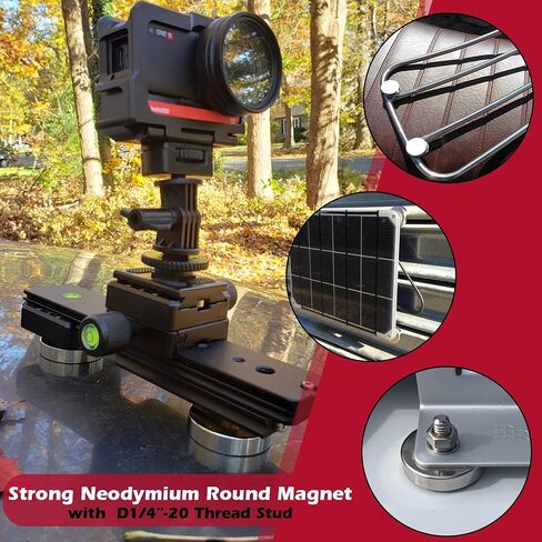 ULIBERMAGNET 4Pack Pot Magnets، مغناطيس دائري قوي من النيوديميوم مع خيط ذكر M8، تركيب مغناطيسي قوي قابل للإزالة للإضاءة والأدوات والمعدات مع الترباس in Kuwait