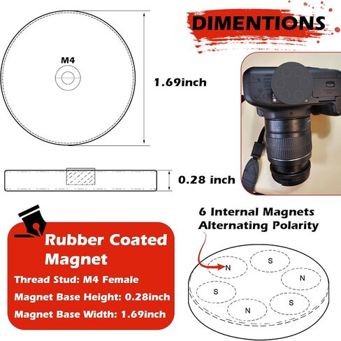 ULIBERMAGNET 4Pack Pot Magnets، مغناطيس دائري قوي من النيوديميوم مع خيط ذكر M8، تركيب مغناطيسي قوي قابل للإزالة للإضاءة والأدوات والمعدات مع الترباس in Kuwait