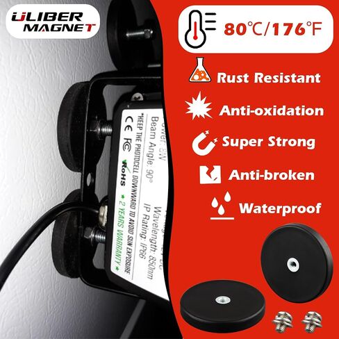 ULIBERMAGNET 4Pack Pot Magnets، مغناطيس دائري قوي من النيوديميوم مع خيط ذكر M8، تركيب مغناطيسي قوي قابل للإزالة للإضاءة والأدوات والمعدات مع الترباس in Kuwait