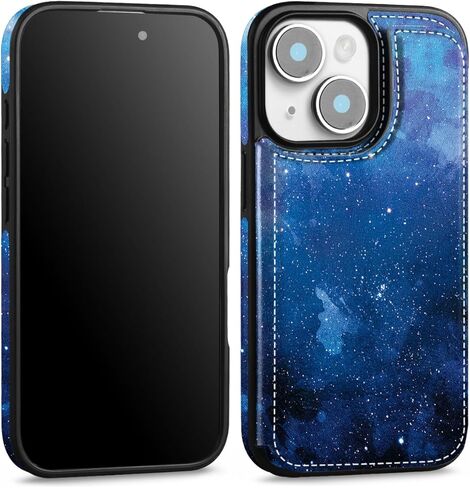 حافظة محفظة لهاتف iPhone 15 مع حامل بطاقة، فتحات بطاقات رفيعة وخفيفة الوزن من جلد البولي يوريثان مقاومة للصدمات، غطاء حماية متين لهاتف Apple iPhone 15 (وردي، لهاتف iPhone 15) in Kuwait