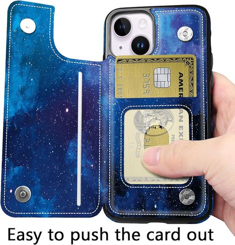 حافظة محفظة لهاتف iPhone 15 مع حامل بطاقة، فتحات بطاقات رفيعة وخفيفة الوزن من جلد البولي يوريثان مقاومة للصدمات، غطاء حماية متين لهاتف Apple iPhone 15 (وردي، لهاتف iPhone 15) in Kuwait