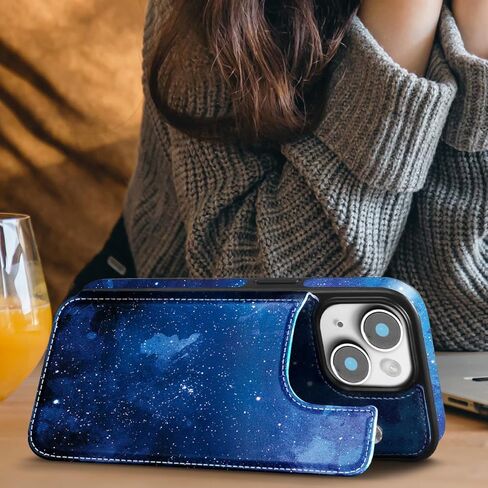 حافظة محفظة لهاتف iPhone 15 مع حامل بطاقة، فتحات بطاقات رفيعة وخفيفة الوزن من جلد البولي يوريثان مقاومة للصدمات، غطاء حماية متين لهاتف Apple iPhone 15 (وردي، لهاتف iPhone 15) in Kuwait