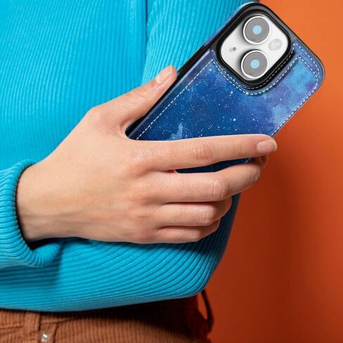 حافظة محفظة لهاتف iPhone 15 مع حامل بطاقة، فتحات بطاقات رفيعة وخفيفة الوزن من جلد البولي يوريثان مقاومة للصدمات، غطاء حماية متين لهاتف Apple iPhone 15 (وردي، لهاتف iPhone 15) in Kuwait