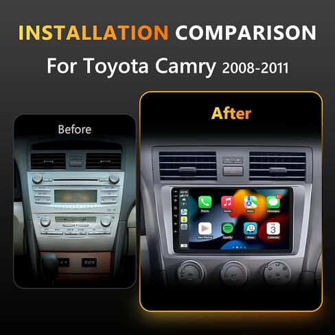 [2024 أحدث 2G + 32G] راديو ستيريو للسيارة 2 Din Android 13 لسيارة Toyota Camry 2008-2011 مع Apple CarPlay اللاسلكي وAndroid Auto 9 بوصة شاشة تعمل باللمس نظام تحديد المواقع العالمي (GPS) بلوتوث FM WiFi Mirror Link in Saudi Arabia