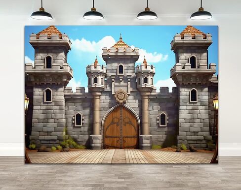 Ticuenicoa 7 × 5ft ديكورات حفلات العصور الوسطى، قلعة العصور الوسطى، خلفية الفارس، ديكورات القلعة، خلفية حائط، حفظة المملكة، ديكورات VBS لمستلزمات الحفلات ذات الطابع القرون الوسطى in Kuwait