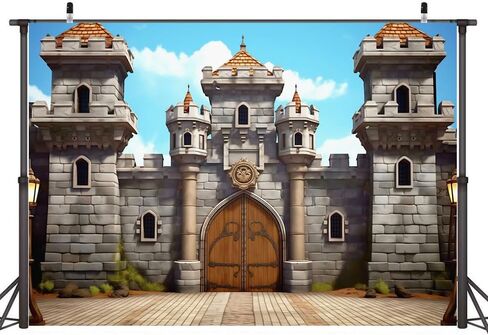 Ticuenicoa 7 × 5ft ديكورات حفلات العصور الوسطى، قلعة العصور الوسطى، خلفية الفارس، ديكورات القلعة، خلفية حائط، حفظة المملكة، ديكورات VBS لمستلزمات الحفلات ذات الطابع القرون الوسطى in Kuwait