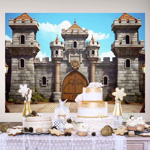 Ticuenicoa 7 × 5ft ديكورات حفلات العصور الوسطى، قلعة العصور الوسطى، خلفية الفارس، ديكورات القلعة، خلفية حائط، حفظة المملكة، ديكورات VBS لمستلزمات الحفلات ذات الطابع القرون الوسطى in Kuwait