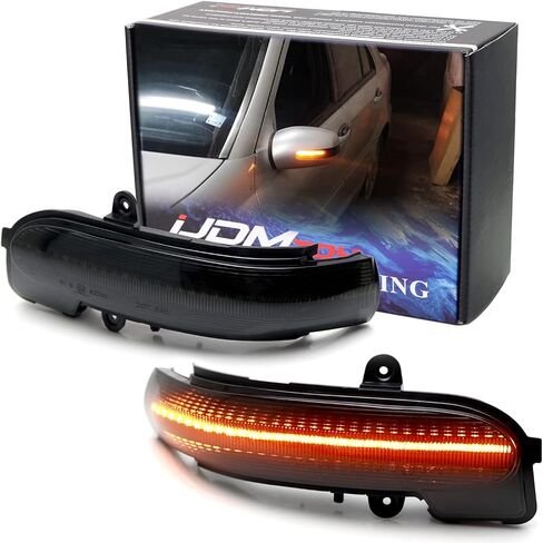 اي جيه دي ام توي مجموعة مصابيح اشارة انعطاف LED كاملة بعدسة بيضاء/شفافة متوافقة مع مرسيدس بنز 2001-2007 W203 الفئة سي سيدان او C230 كومبريسور سبورت كوبيه in Saudi Arabia