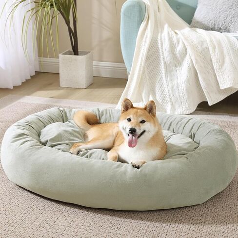 سرير للكلاب من إسفنج ميموري فوم لتقويم العظام من آرلي أوربت - قماش ممتاز ومتين وقابل للغسل وسهل التنظيف، سرير للحيوانات الأليفة مقاوم للمضغ للكلاب الكبيرة والكبيرة جدًا، مصمم لتوفير الراحة القصوى - مرصوف بالحصى (L) in Kuwait