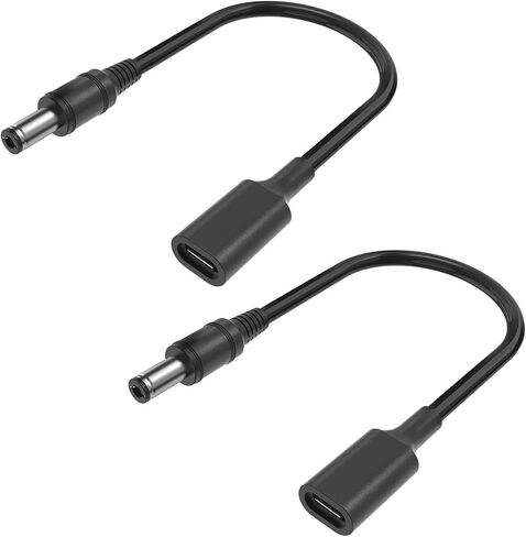 كابل محول PD 15 وات USB C إلى DC 5.5 مم × 2.5 مم، (3 عبوات 1 قدم) كابل محول شاحن طاقة من النوع C أنثى إلى DC لجهاز توجيه كاميرا الويب، والكاميرا، ومروحة صغيرة، وDVR، والماسح الضوئي in Saudi Arabia