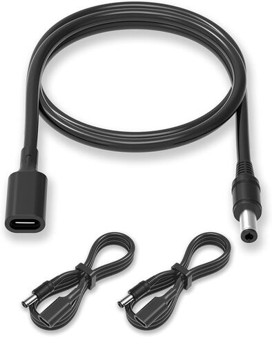 كابل محول PD 15 وات USB C إلى DC 5.5 مم × 2.5 مم، (3 عبوات 1 قدم) كابل محول شاحن طاقة من النوع C أنثى إلى DC لجهاز توجيه كاميرا الويب، والكاميرا، ومروحة صغيرة، وDVR، والماسح الضوئي in Saudi Arabia