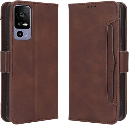for Lively Jitterbug Smart4 Case, Jitterbug Smart 4 Case, PU Leather Wallet Case with 5 Credit Card Holder Slots Kickstand Flip Folio Magnetic Wallet Case for Lively Jitterbug Smart4 -Brown in Kuwait