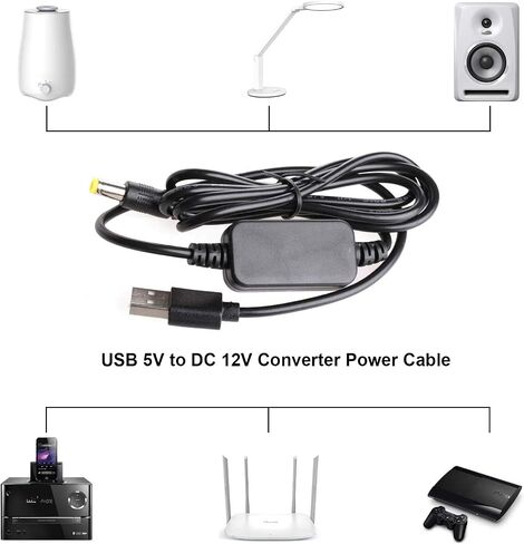 8 موصلات محول USB إلى كابل طاقة تيار مستمر ومحول USB 5 فولت إلى تيار مستمر 12 فولت كابل طاقة محول الجهد الكهربي، للكاميرا، مصباح المكتب، مكبرات الصوت، إلخ in Saudi Arabia