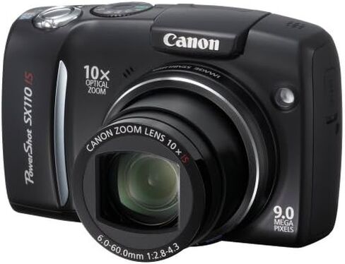 كاميرا Canon Powershot SX110IS الرقمية بدقة 9 ميجابكسل مع تكبير بصري للصورة 10x (أسود) (متجدد) in Saudi Arabia
