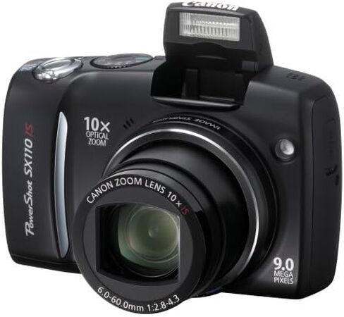 كاميرا Canon Powershot SX110IS الرقمية بدقة 9 ميجابكسل مع تكبير بصري للصورة 10x (أسود) (متجدد) in Saudi Arabia